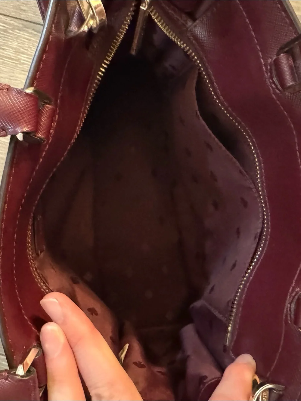Kate Spade Staci Medium satchel Cherrywood Leather Satchel with Crossbody Strap
